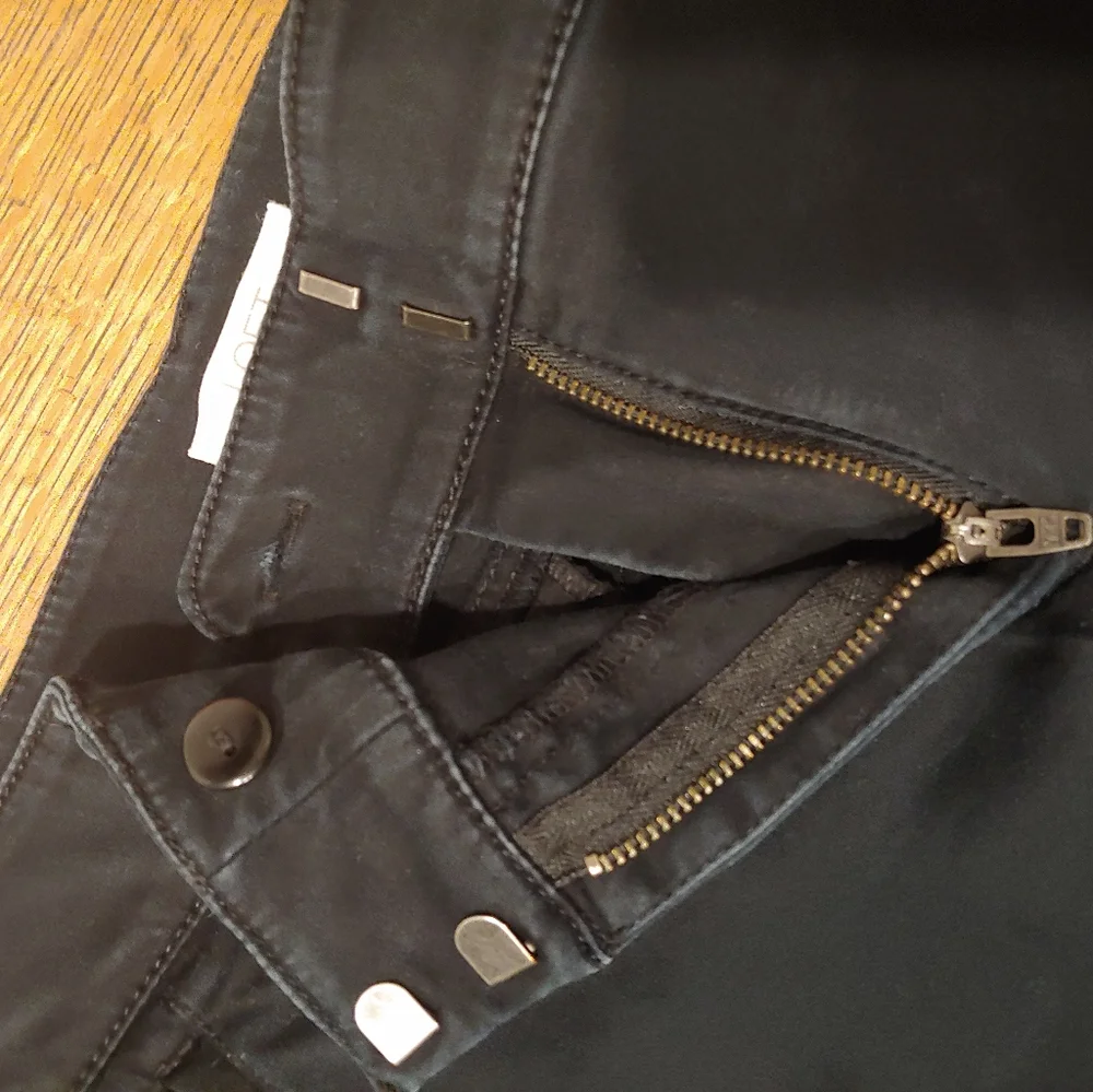 Loft Marisa Cut Ankle Skinny Pants Size 8 Petite Black - Picture 6 of 10